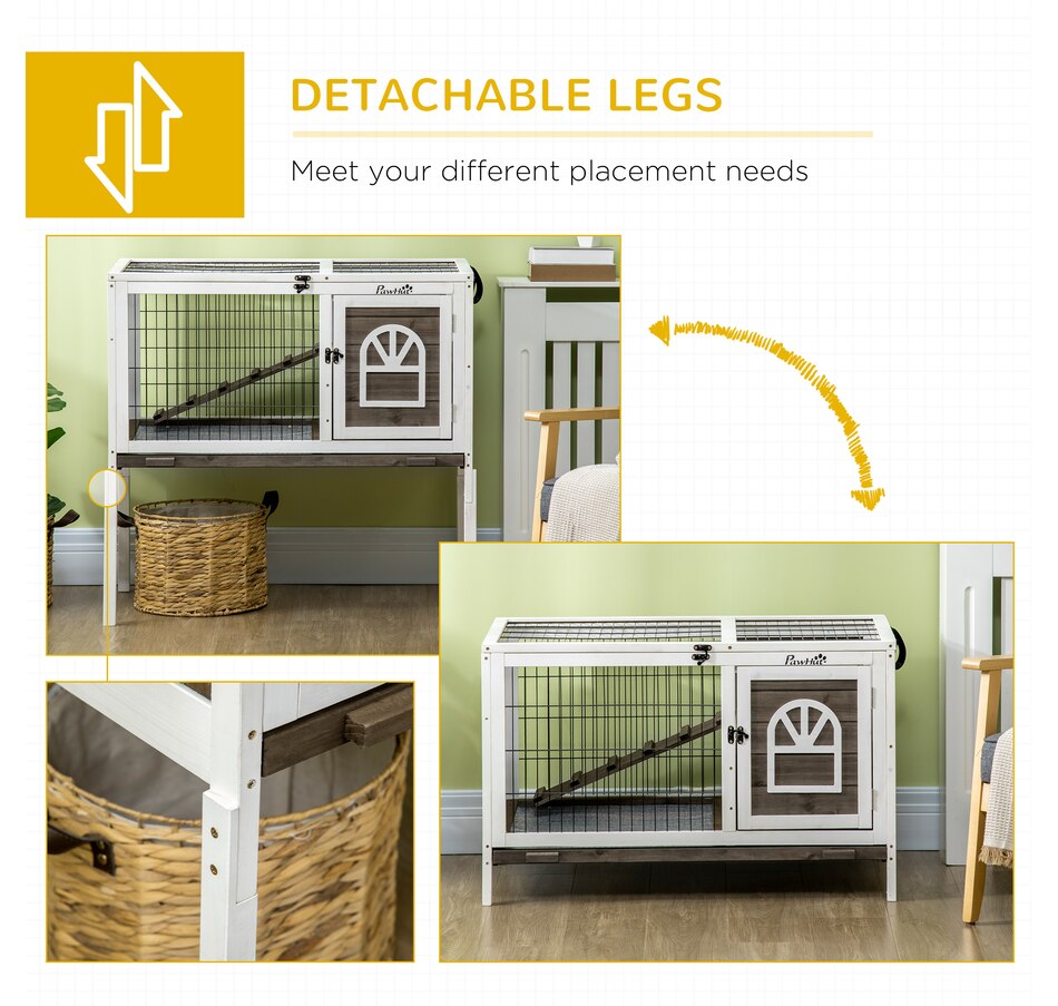 Image 962407_ALTMORE6.jpg, Product 962-407 / Price $146.99, PawHut Rabbit Hutch Bunny House with Run, Ladder, Slide-Out Tray, Coffee from PawHut on TSC.ca's Home & Garden department
