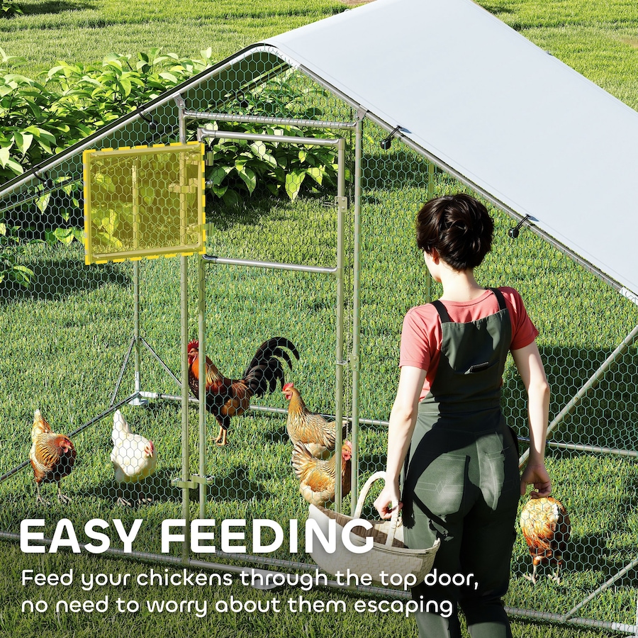Image 962414_ALTMORE3.jpg, Product 962-414 / Price $266.99, PawHut Chicken Run, Large Metal Chicken Coop w/ Cover for 6-8 Chickens from PawHut on TSC.ca's Home & Garden department