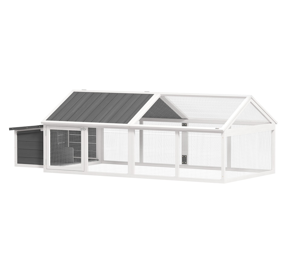 Image 962445.jpg, Product 962-445 / Price $239.99, Pawhut Chicken Run Large Chicken Coop with Nesting Box, White from PawHut on TSC.ca's Home & Garden department