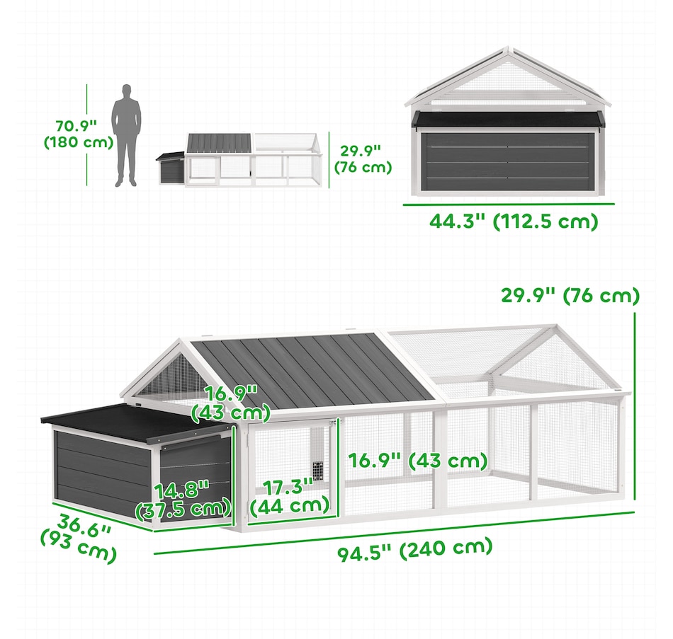 Image 962445_ALTMORE2.jpg, Product 962-445 / Price $239.99, Pawhut Chicken Run Large Chicken Coop with Nesting Box, White from PawHut on TSC.ca's Home & Garden department