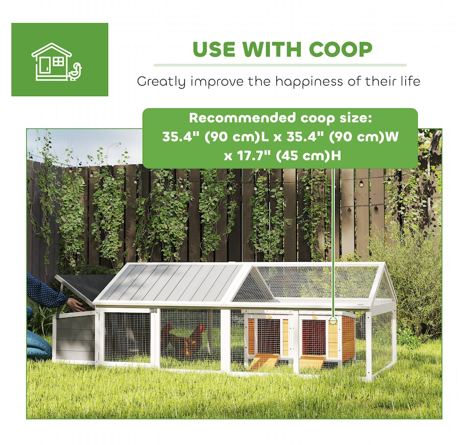 Image 962445_ALTMORE5.jpg, Product 962-445 / Price $239.99, Pawhut Chicken Run Large Chicken Coop with Nesting Box, White from PawHut on TSC.ca's Home & Garden department