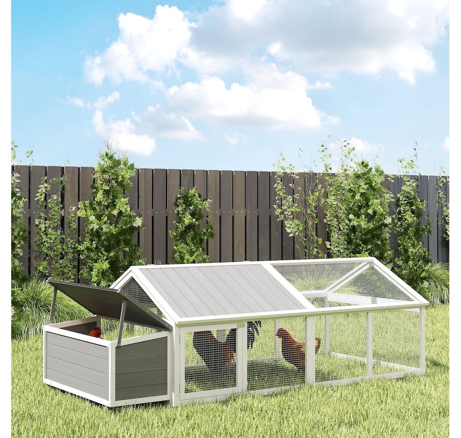 Image 962445_ALTMORE7.jpg, Product 962-445 / Price $239.99, Pawhut Chicken Run Large Chicken Coop with Nesting Box, White from PawHut on TSC.ca's Home & Garden department