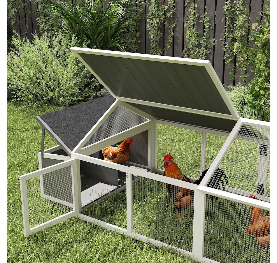 Image 962445_ALTMORE8.jpg, Product 962-445 / Price $239.99, Pawhut Chicken Run Large Chicken Coop with Nesting Box, White from PawHut on TSC.ca's Home & Garden department