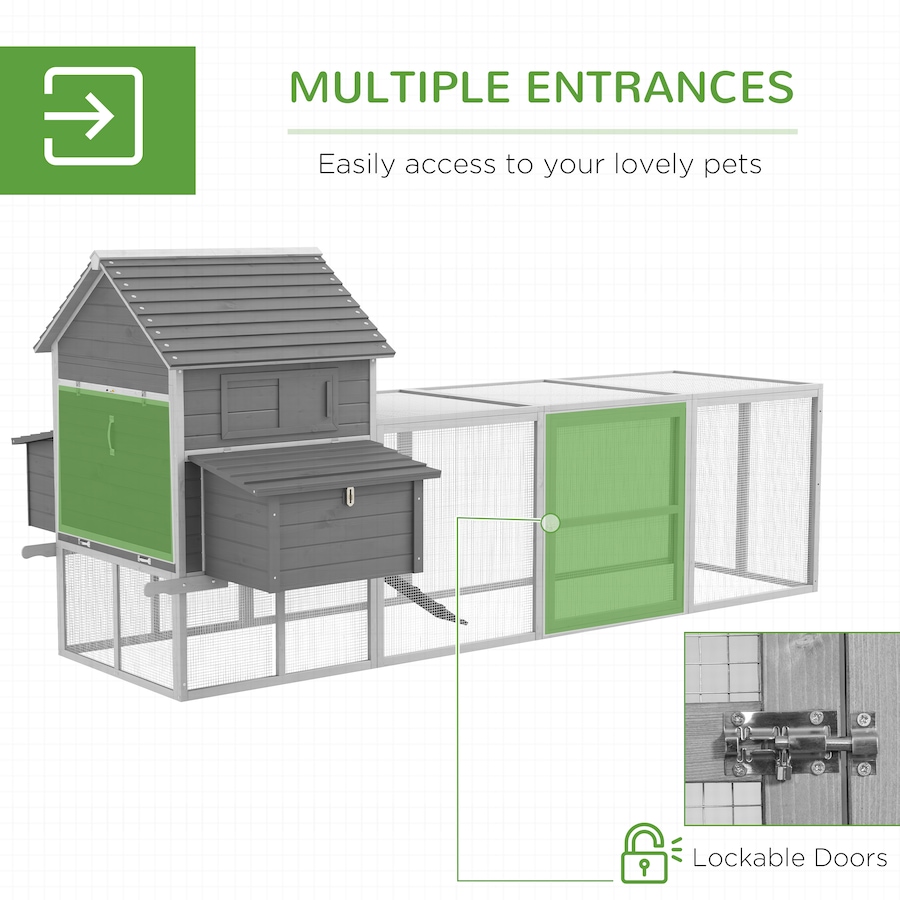 Image 962450_ALTMORE4.jpg, Product 962-450 / Price $449.99, PawHut Wooden Chicken Coop with Nesting Boxes, Run for 4-6 Chickens from PawHut on TSC.ca's Home & Garden department