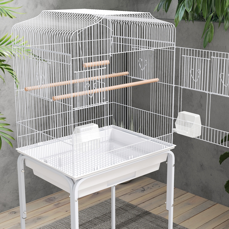Image 962452_ALTMORE7.jpg, Product 962-452 / Price $89.99, PawHut 49" Large Rolling Bird Cage Cockatiel Play House Perch Swing, White from PawHut on TSC.ca's Home & Garden department