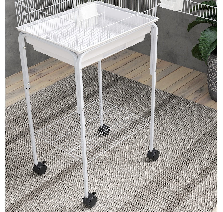 Image 962452_ALTMORE8.jpg, Product 962-452 / Price $89.99, PawHut 49" Large Rolling Bird Cage Cockatiel Play House Perch Swing, White from PawHut on TSC.ca's Home & Garden department
