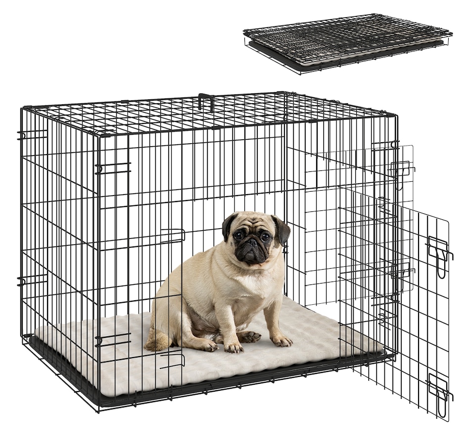 Image 962460.jpg, Product 962-460 / Price $75.99, PawHut 30" Dog Crate, Folding Metal Dog Kennel with 2 Doors, Tray, Cushion from PawHut on TSC.ca's Home & Garden department
