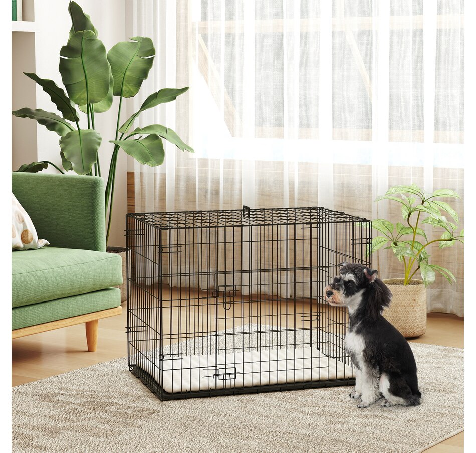 Image 962460_ALTMORE1.jpg, Product 962-460 / Price $75.99, PawHut 30" Dog Crate, Folding Metal Dog Kennel with 2 Doors, Tray, Cushion from PawHut on TSC.ca's Home & Garden department