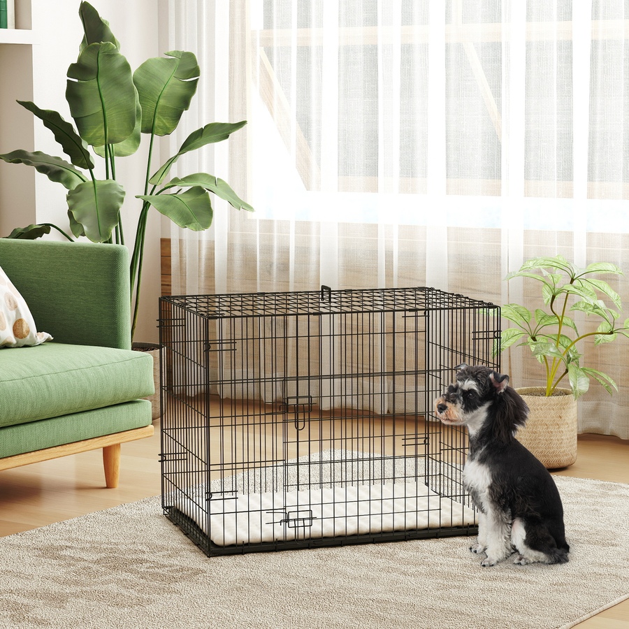 Image 962460_ALTMORE1.jpg, Product 962-460 / Price $75.99, PawHut 30" Dog Crate, Folding Metal Dog Kennel with 2 Doors, Tray, Cushion from PawHut on TSC.ca's Home & Garden department