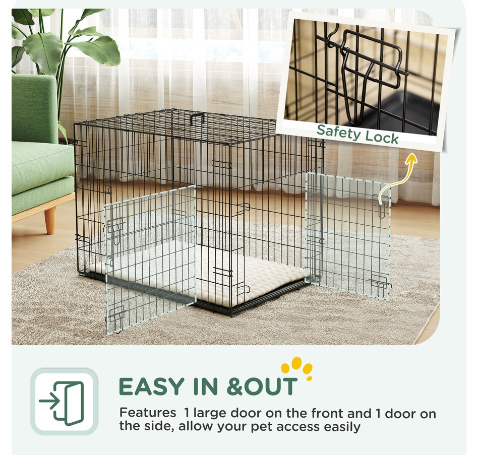 Image 962460_ALTMORE4.jpg, Product 962-460 / Price $75.99, PawHut 30" Dog Crate, Folding Metal Dog Kennel with 2 Doors, Tray, Cushion from PawHut on TSC.ca's Home & Garden department
