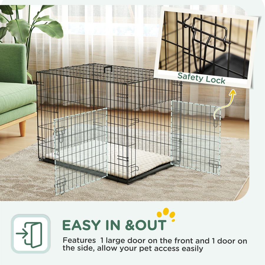 Image 962460_ALTMORE4.jpg, Product 962-460 / Price $75.99, PawHut 30" Dog Crate, Folding Metal Dog Kennel with 2 Doors, Tray, Cushion from PawHut on TSC.ca's Home & Garden department
