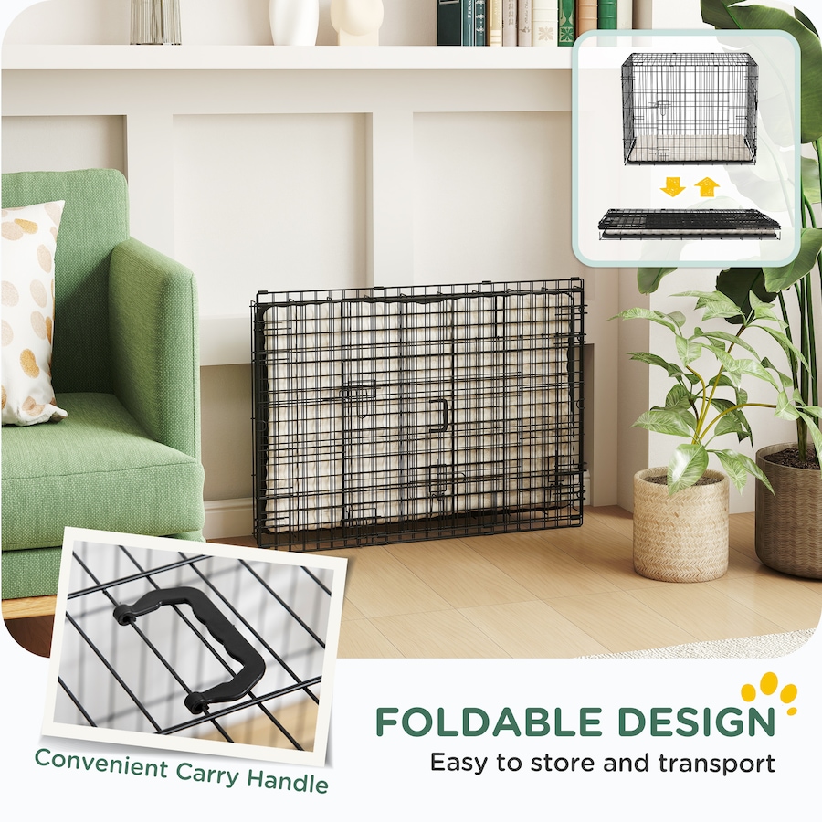 Image 962460_ALTMORE6.jpg, Product 962-460 / Price $75.99, PawHut 30" Dog Crate, Folding Metal Dog Kennel with 2 Doors, Tray, Cushion from PawHut on TSC.ca's Home & Garden department