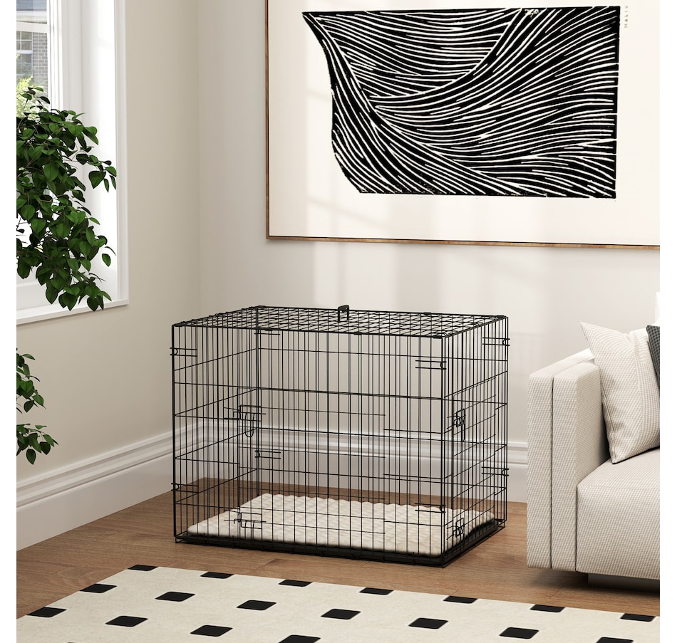 Image 962460_ALTMORE7.jpg, Product 962-460 / Price $75.99, PawHut 30" Dog Crate, Folding Metal Dog Kennel with 2 Doors, Tray, Cushion from PawHut on TSC.ca's Home & Garden department