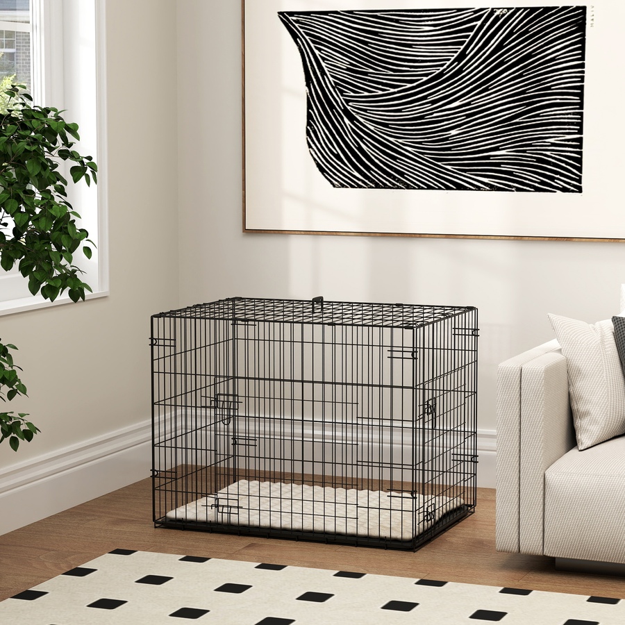 Image 962460_ALTMORE7.jpg, Product 962-460 / Price $75.99, PawHut 30" Dog Crate, Folding Metal Dog Kennel with 2 Doors, Tray, Cushion from PawHut on TSC.ca's Home & Garden department