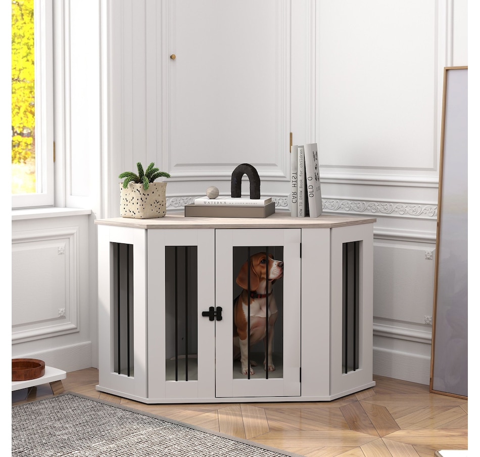 Image 962462_ALTMORE1.jpg, Product 962-462 / Price $199.99, PawHut Dog Crate Furniture, 41 Inch Corner Design with Cushion for M Dogs from PawHut on TSC.ca's Home & Garden department