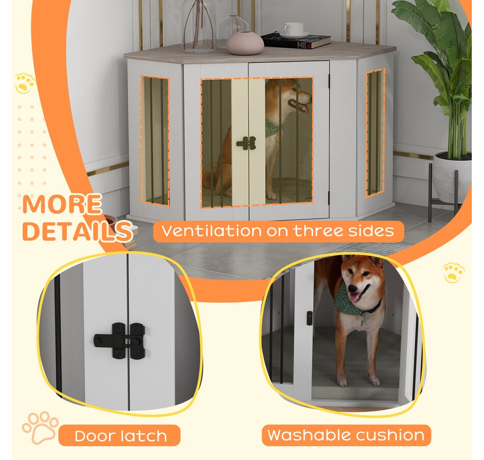 Image 962462_ALTMORE5.jpg, Product 962-462 / Price $199.99, PawHut Dog Crate Furniture, 41 Inch Corner Design with Cushion for M Dogs from PawHut on TSC.ca's Home & Garden department