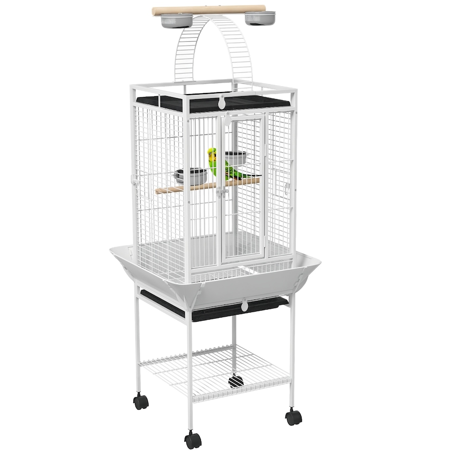 Image 962466.jpg, Product 962-466 / Price $159.99, PawHut 61.5 Inch Bird Cage Parakeet House for Cockatiel with Stand, White from PawHut on TSC.ca's Home & Garden department