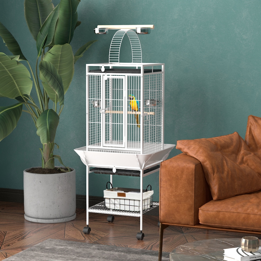 Image 962466_ALTMORE1.jpg, Product 962-466 / Price $159.99, PawHut 61.5 Inch Bird Cage Parakeet House for Cockatiel with Stand, White from PawHut on TSC.ca's Home & Garden department