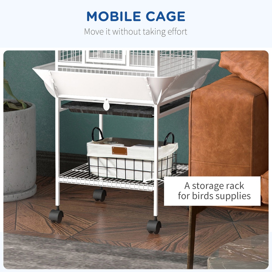 Image 962466_ALTMORE4.jpg, Product 962-466 / Price $159.99, PawHut 61.5 Inch Bird Cage Parakeet House for Cockatiel with Stand, White from PawHut on TSC.ca's Home & Garden department