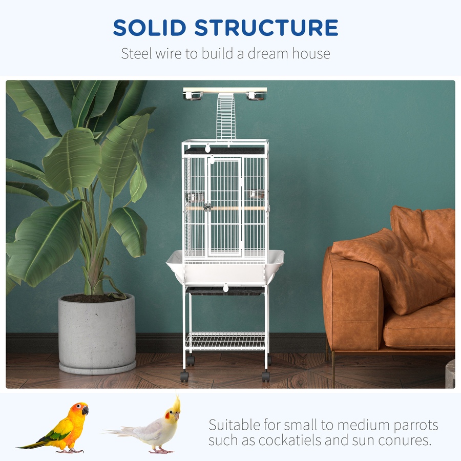 Image 962466_ALTMORE6.jpg, Product 962-466 / Price $159.99, PawHut 61.5 Inch Bird Cage Parakeet House for Cockatiel with Stand, White from PawHut on TSC.ca's Home & Garden department