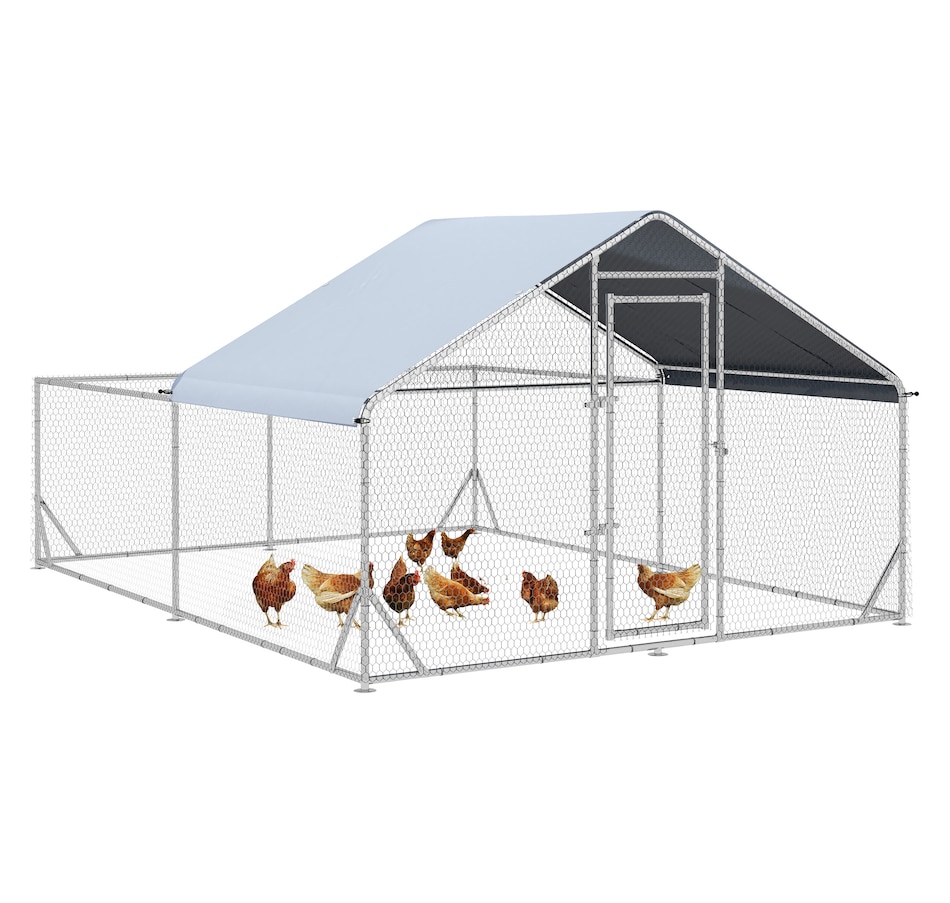 Image 962472.jpg, Product 962-472 / Price $319.99, PawHut Metal Chicken Coop, Walk-in Hen Run House W/ Anti-Ultraviolet Cover from PawHut on TSC.ca's Home & Garden department
