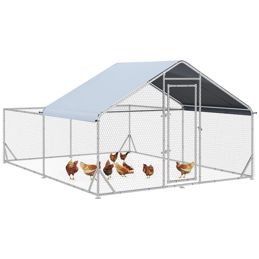 Image 962472.jpg, Product 962-472 / Price $236.99, PawHut Metal Chicken Coop, Walk-in Hen Run House W/ Anti-Ultraviolet Cover from PawHut on TSC.ca's Home & Garden department
