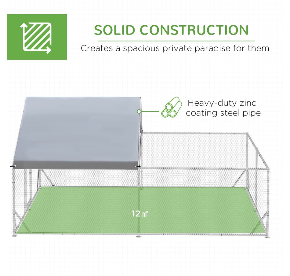 Image 962472_ALTMORE3.jpg, Product 962-472 / Price $319.99, PawHut Metal Chicken Coop, Walk-in Hen Run House W/ Anti-Ultraviolet Cover from PawHut on TSC.ca's Home & Garden department
