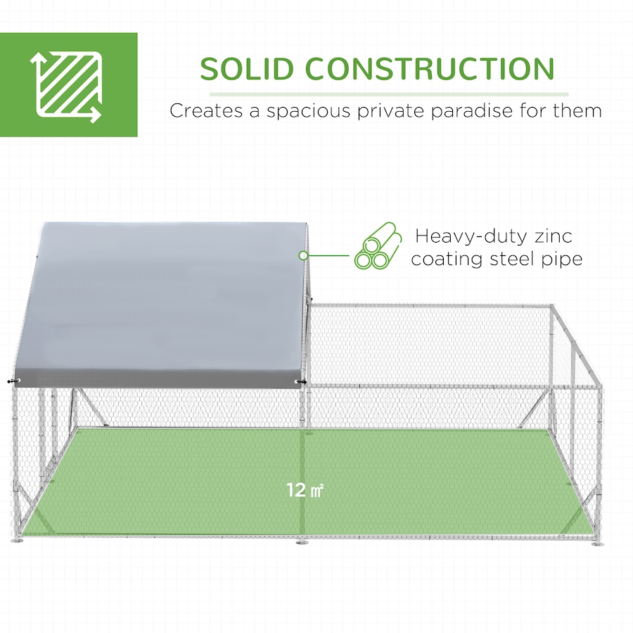 Image 962472_ALTMORE3.jpg, Product 962-472 / Price $236.99, PawHut Metal Chicken Coop, Walk-in Hen Run House W/ Anti-Ultraviolet Cover from PawHut on TSC.ca's Home & Garden department
