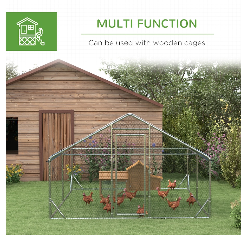 Image 962472_ALTMORE5.jpg, Product 962-472 / Price $319.99, PawHut Metal Chicken Coop, Walk-in Hen Run House W/ Anti-Ultraviolet Cover from PawHut on TSC.ca's Home & Garden department