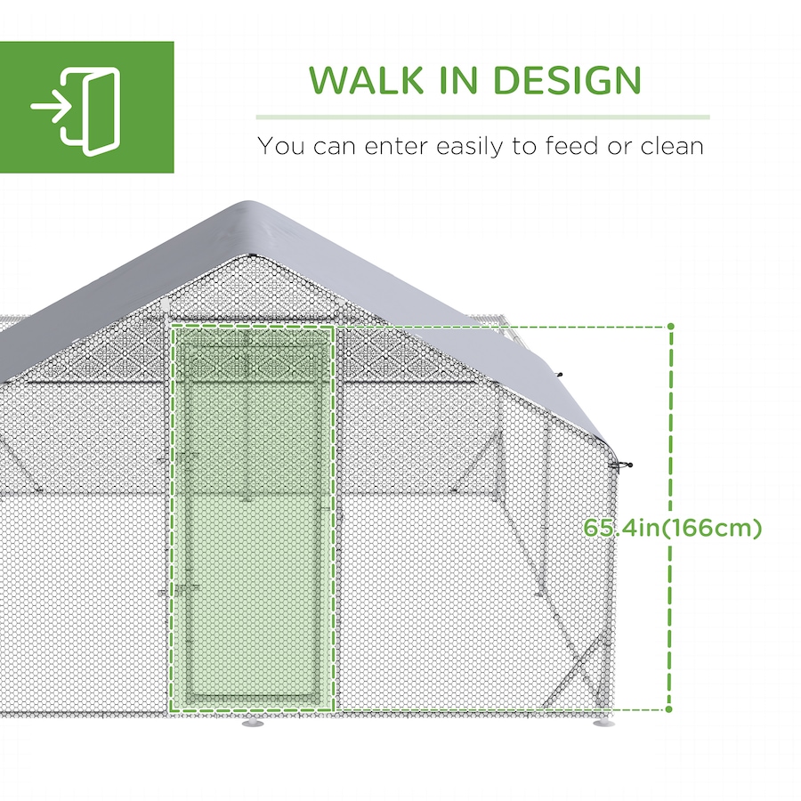 Image 962472_ALTMORE6.jpg, Product 962-472 / Price $236.99, PawHut Metal Chicken Coop, Walk-in Hen Run House W/ Anti-Ultraviolet Cover from PawHut on TSC.ca's Home & Garden department