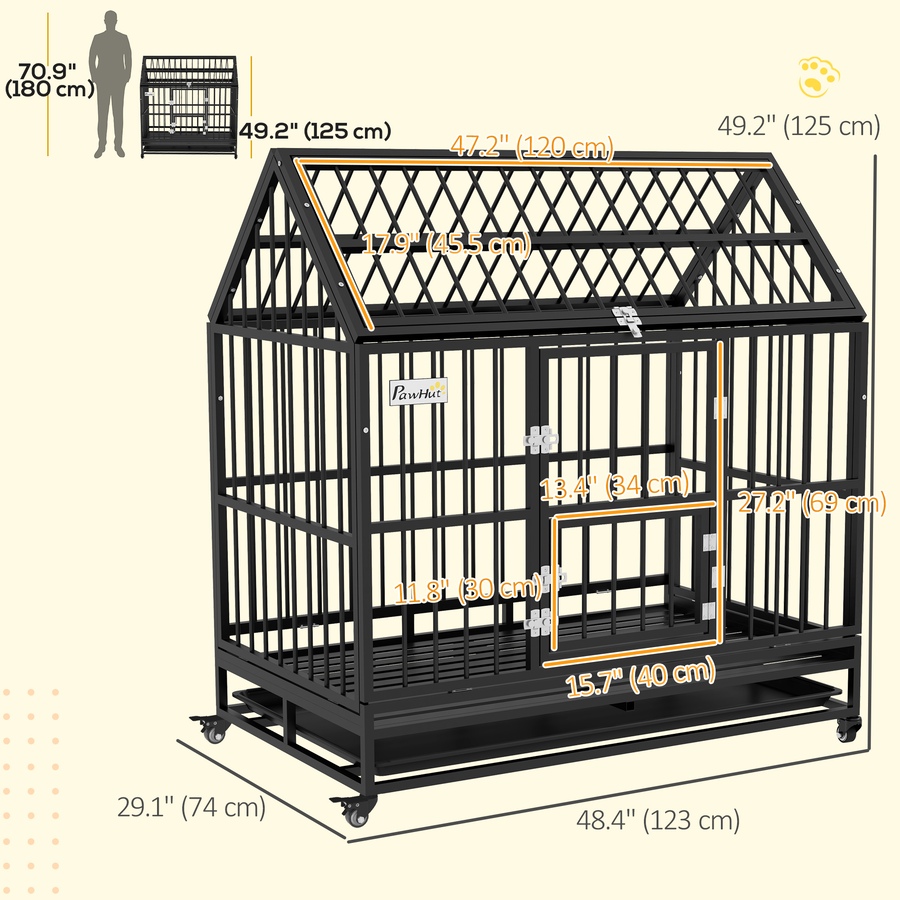 Image 962484_ALTMORE2.jpg, Product 962-484 / Price $256.99, PawHut 49" Heavy Duty Dog Crate with Removable Tray, Doors, Openable Roof from PawHut on TSC.ca's Home & Garden department