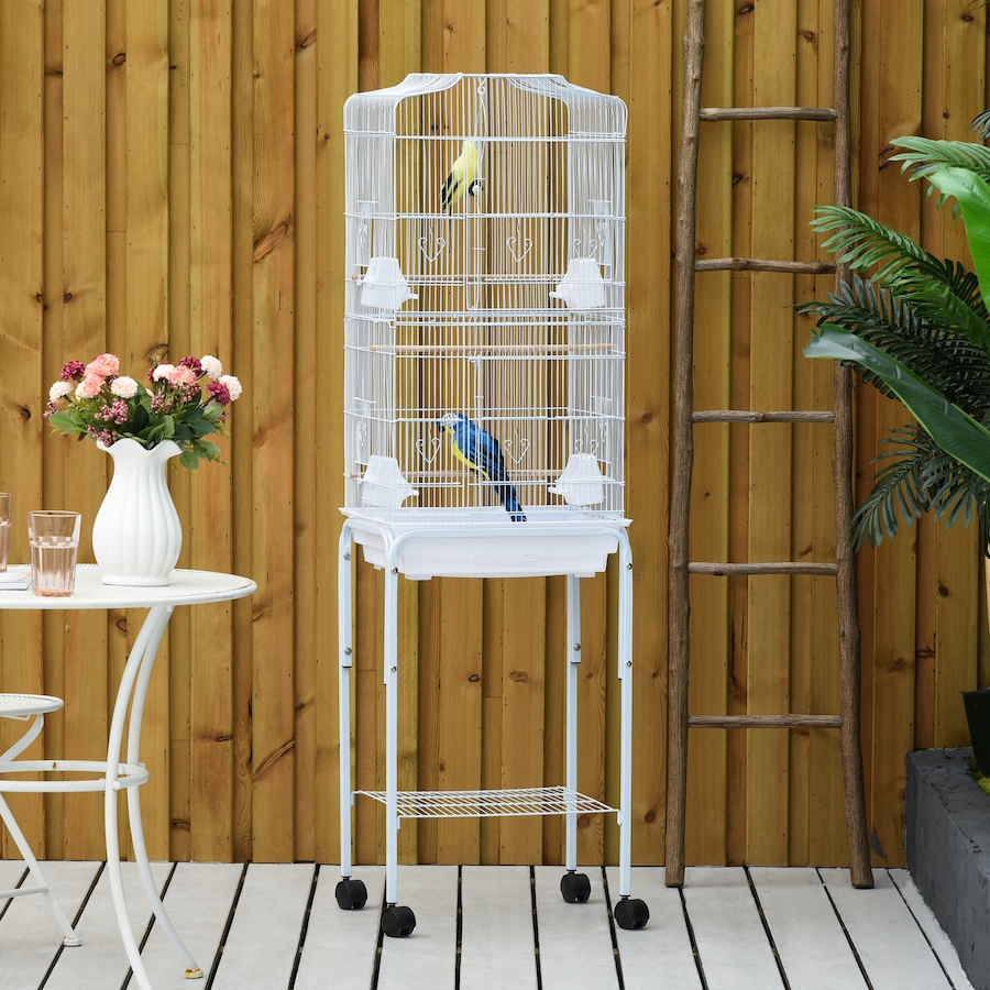 Image 962492_ALTMORE1.jpg, Product 962-492 / Price $98.99, PawHut 62" Large Rolling Bird Cage Cockatiel Play House Perch Swing, White from PawHut on TSC.ca's Home & Garden department