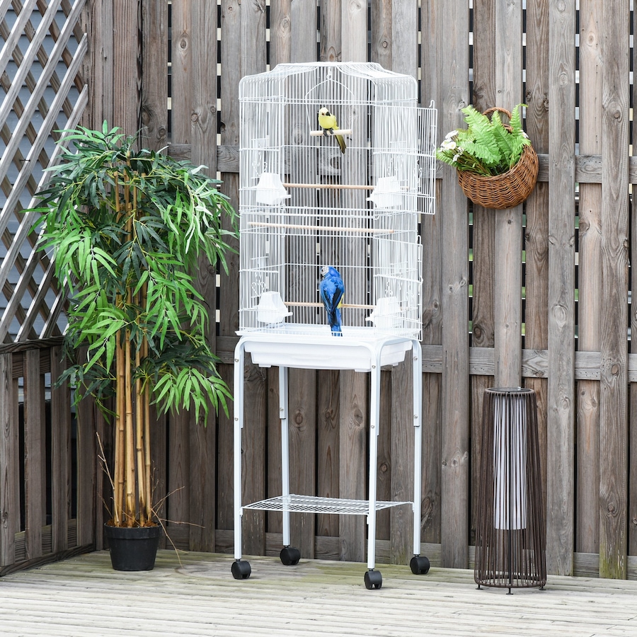 Image 962492_ALTMORE8.jpg, Product 962-492 / Price $98.99, PawHut 62" Large Rolling Bird Cage Cockatiel Play House Perch Swing, White from PawHut on TSC.ca's Home & Garden department