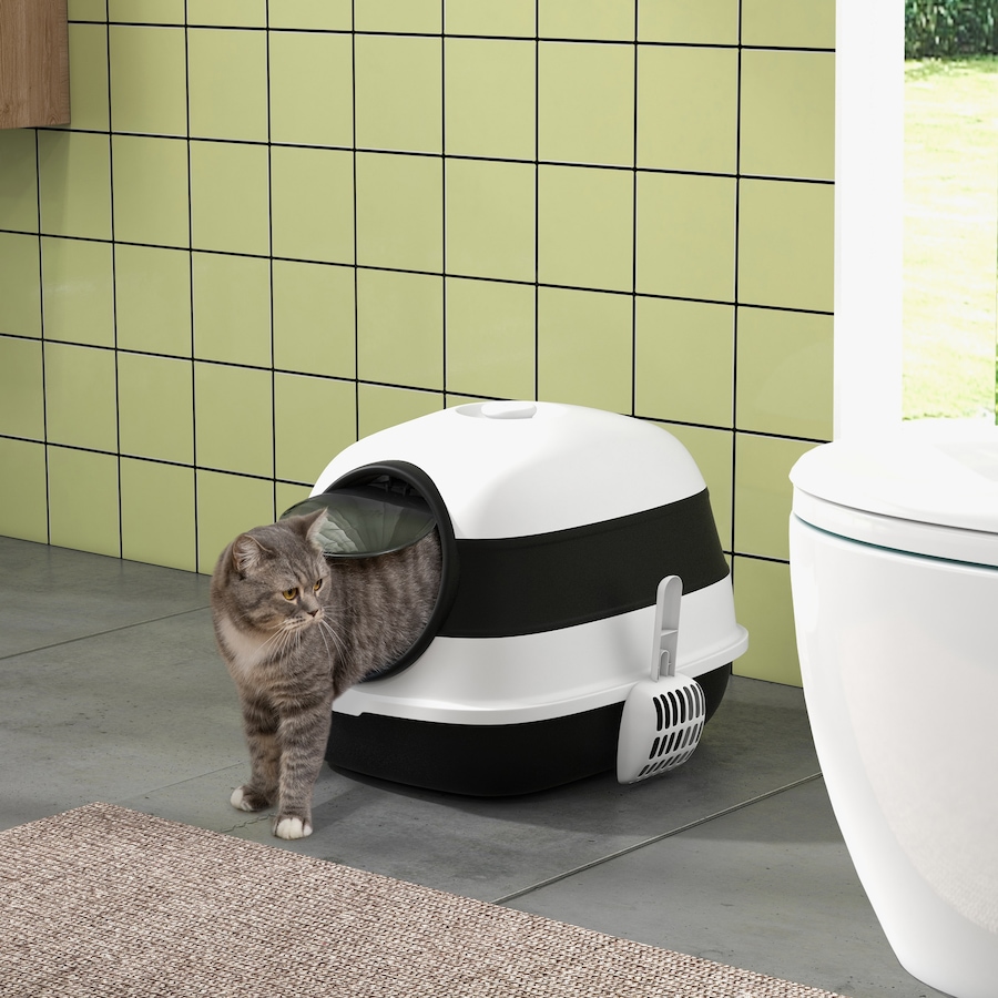 Image 962496_ALTMORE1.jpg, Product 962-496 / Price $41.99, PawHut Cat Litter Box with Lid, Covered Litter Box w/ High Sides, Black from PawHut on TSC.ca's Home & Garden department