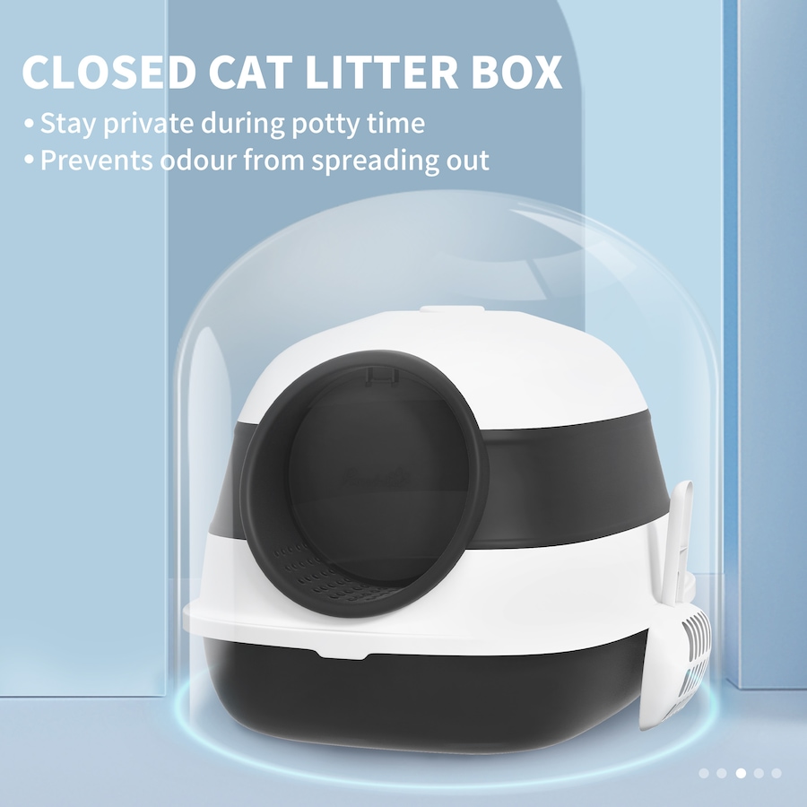 Image 962496_ALTMORE7.jpg, Product 962-496 / Price $41.99, PawHut Cat Litter Box with Lid, Covered Litter Box w/ High Sides, Black from PawHut on TSC.ca's Home & Garden department