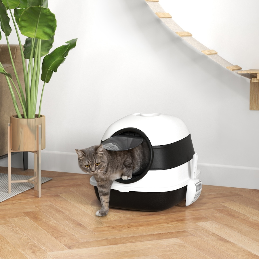 Image 962496_ALTMORE8.jpg, Product 962-496 / Price $41.99, PawHut Cat Litter Box with Lid, Covered Litter Box w/ High Sides, Black from PawHut on TSC.ca's Home & Garden department