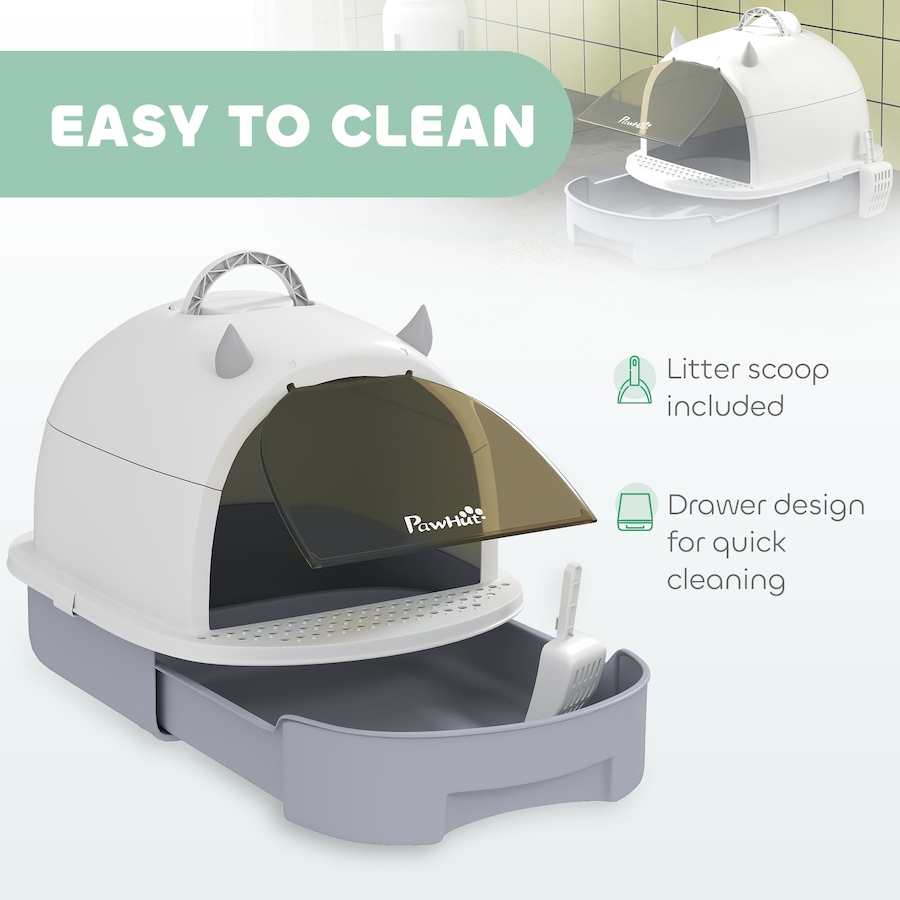 Image 962504_ALTMORE4.jpg, Product 962-504 / Price $56.99, PawHut Cat Litter Box, Enclosed Kitty Litter Box with Lid, Scoop, Grey from PawHut on TSC.ca's Home & Garden department