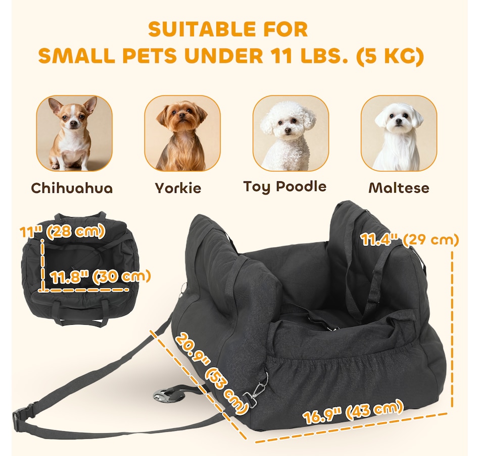 Image 962505_ALTMORE2.jpg, Product 962-505 / Price $36.99, PawHut Dog Car Seat for Small Pets, Dog Booster Car Seat, Black from PawHut on TSC.ca's Home & Garden department