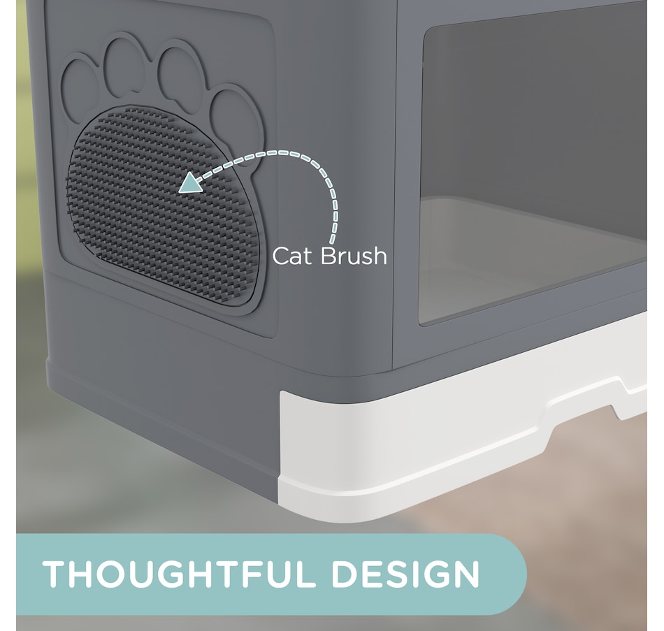 Image 962507_ALTMORE5.jpg, Product 962-507 / Price $52.99, PawHut Cat Litter Box, Front Enter & Top Exit Cat Litter Tray, Grey from PawHut on TSC.ca's Home & Garden department