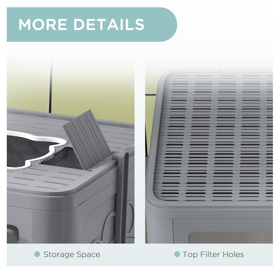 Image 962507_ALTMORE6.jpg, Product 962-507 / Price $52.99, PawHut Cat Litter Box, Front Enter & Top Exit Cat Litter Tray, Grey from PawHut on TSC.ca's Home & Garden department