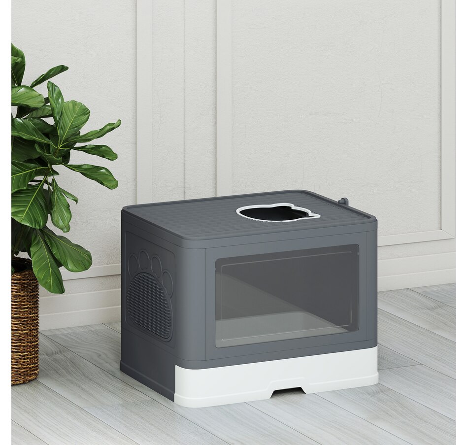 Image 962507_ALTMORE8.jpg, Product 962-507 / Price $52.99, PawHut Cat Litter Box, Front Enter & Top Exit Cat Litter Tray, Grey from PawHut on TSC.ca's Home & Garden department