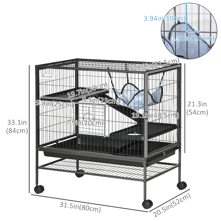 Image 962520_ALTMORE2.jpg, Product 962-520 / Price $129.00, PawHut Small Animal Cage with Hammock, 3-Tier Ferret Cage Removable Tray from PawHut on TSC.ca's Home & Garden department