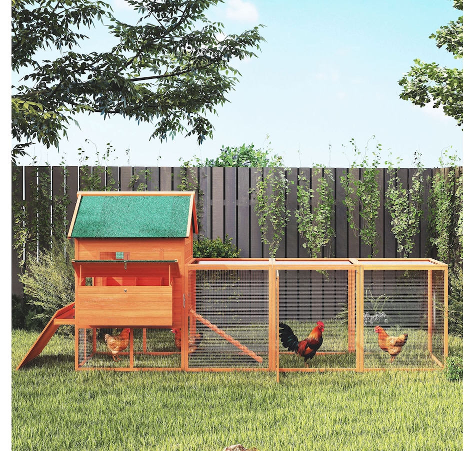 Image 962526_ALTMORE7.jpg, Product 962-526 / Price $599.99, PawHut 137" Chicken Coop with Chicken Run, Nesting Box, Orange from PawHut on TSC.ca's Home & Garden department