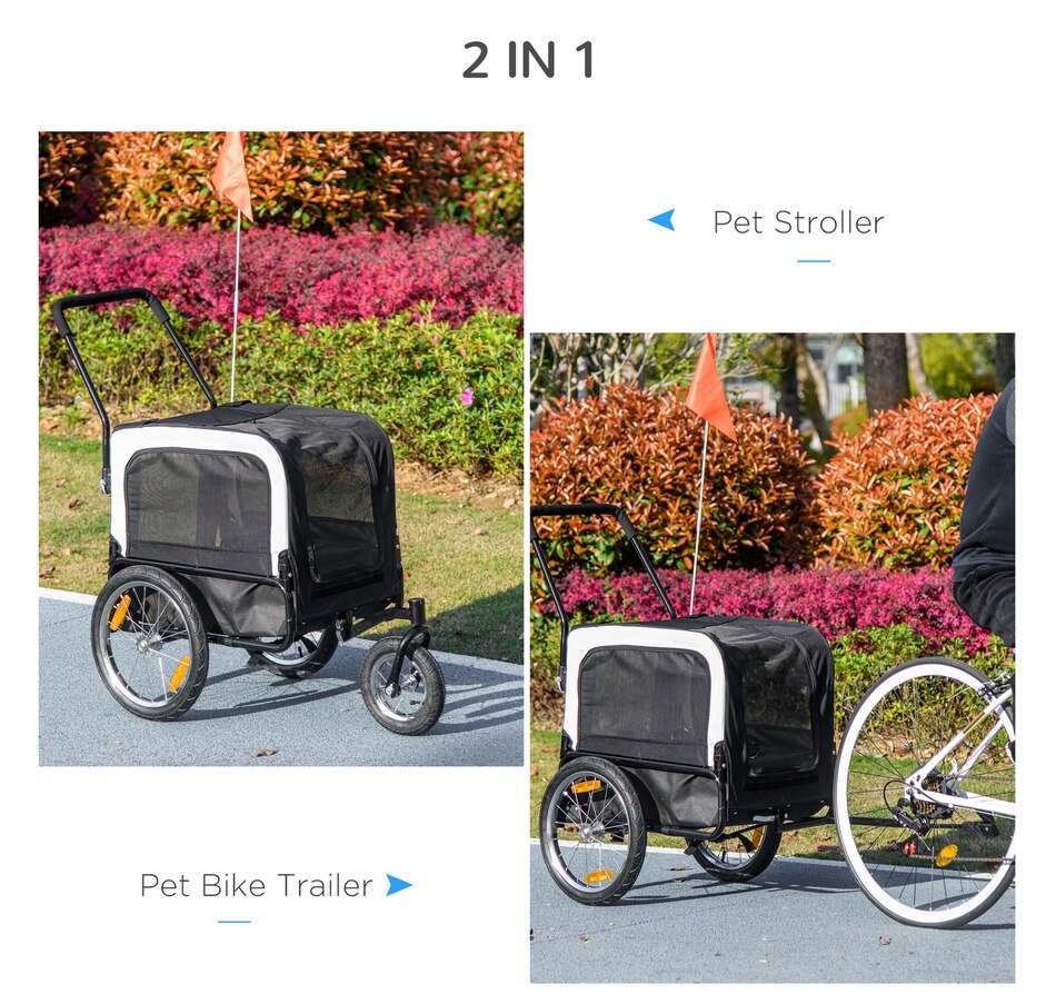 Image 962546_ALTMORE3.jpg, Product 962-546 / Price $149.99, PawHut 2 in 1 Dog Bike Trailer with Safety Leash Hitch for Small Dogs Black from PawHut on TSC.ca's Home & Garden department