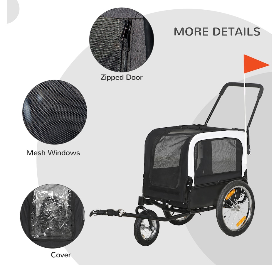 Image 962546_ALTMORE6.jpg, Product 962-546 / Price $149.99, PawHut 2 in 1 Dog Bike Trailer with Safety Leash Hitch for Small Dogs Black from PawHut on TSC.ca's Home & Garden department