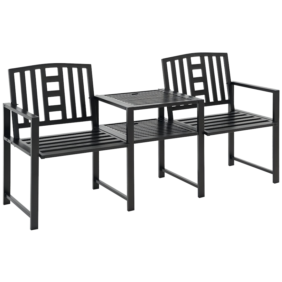 Image 962565.png, Product 962-565 / Price $199.99, Outsunny Patio Bench, Outdoor Loveseat with Middle Table & Umbrella Hole from Outsunny on TSC.ca's Home & Garden department
