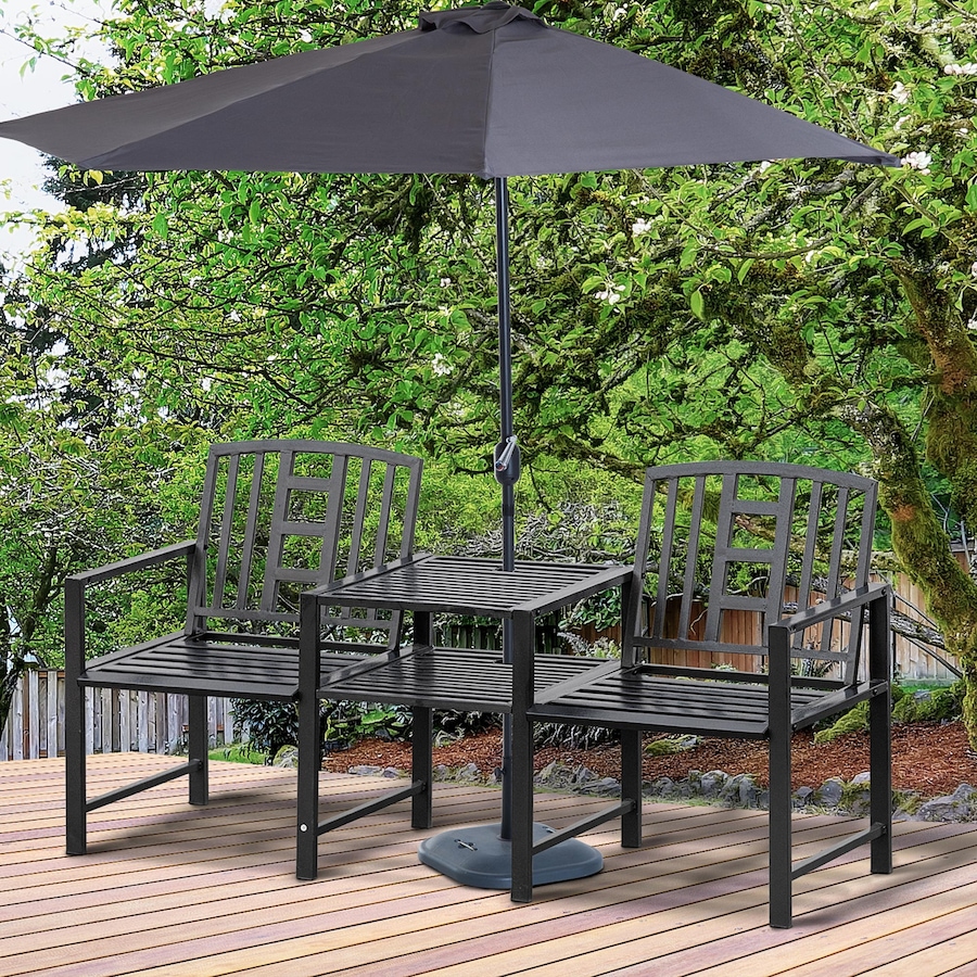 Image 962565_ALTMORE1.jpg, Product 962-565 / Price $199.99, Outsunny Patio Bench, Outdoor Loveseat with Middle Table & Umbrella Hole from Outsunny on TSC.ca's Home & Garden department