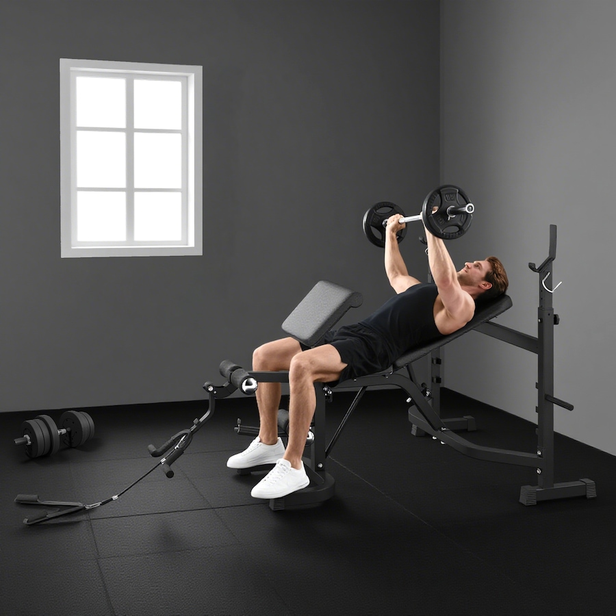 Image 962567_ALTMORE1.jpg, Product 962-567 / Price $239.99, Soozier Multifunction Weight Bench w/ Squat Rack, Adjustable Olympic Bench from Soozier on TSC.ca's Health & Fitness department
