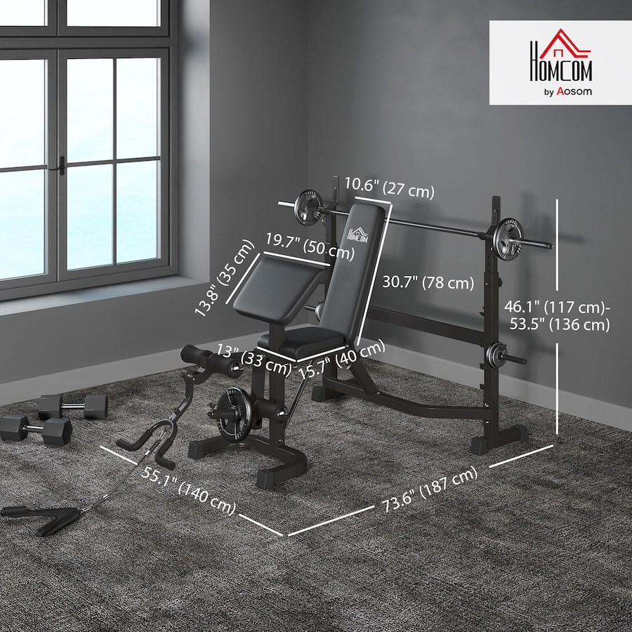 Image 962567_ALTMORE2.jpg, Product 962-567 / Price $239.99, Soozier Multifunction Weight Bench w/ Squat Rack, Adjustable Olympic Bench from Soozier on TSC.ca's Health & Fitness department