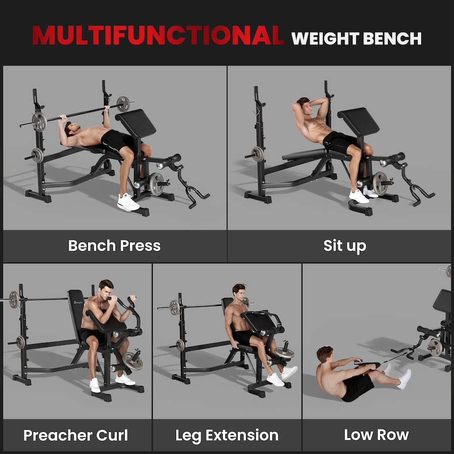 Image 962567_ALTMORE3.jpg, Product 962-567 / Price $239.99, Soozier Multifunction Weight Bench w/ Squat Rack, Adjustable Olympic Bench from Soozier on TSC.ca's Health & Fitness department
